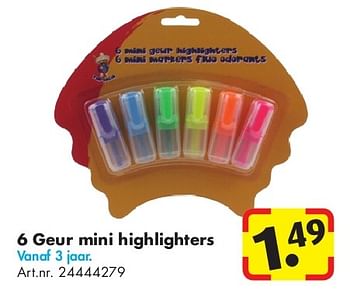 Aanbiedingen 6 geur mini highlighters - Huismerk - Bart Smit - Geldig van 24/06/2014 tot 15/09/2014 bij Bart Smit