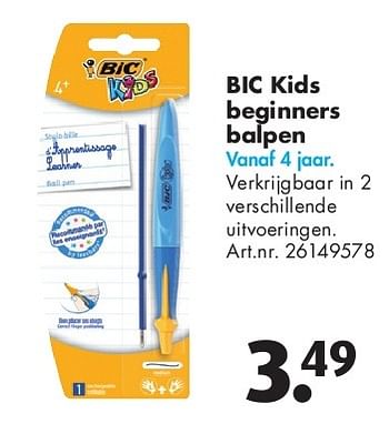 Aanbiedingen Bic kids beginners balpen - BIC - Geldig van 24/06/2014 tot 15/09/2014 bij Bart Smit