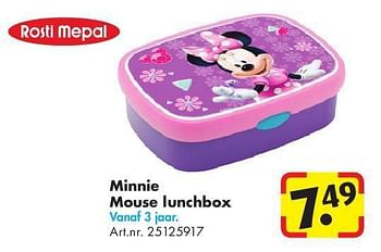 Aanbiedingen Minnie mouse lunchbox - Rostl Mep - Geldig van 24/06/2014 tot 15/09/2014 bij Bart Smit