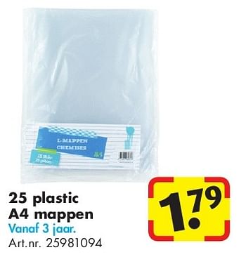 Aanbiedingen 25 plastic a4 mappen - Huismerk - Bart Smit - Geldig van 24/06/2014 tot 15/09/2014 bij Bart Smit