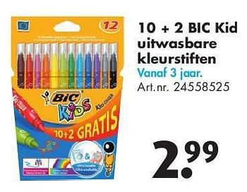Aanbiedingen 10 + 2 bic kids uitwasbare kleurstiften - BIC - Geldig van 24/06/2014 tot 15/09/2014 bij Bart Smit