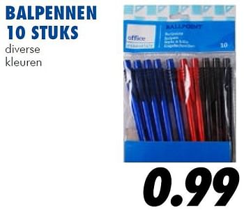 Aanbiedingen Balpennen 10 stuks diverse kleuren - Huismerk - Action - Geldig van 25/06/2014 tot 03/08/2014 bij Action