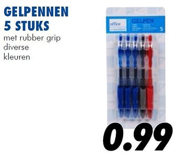 Aanbiedingen Gelpennen 5 stuks met rubber grip diverse kleuren - Huismerk - Action - Geldig van 25/06/2014 tot 03/08/2014 bij Action