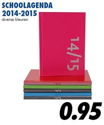 Aanbiedingen Schoolagenda 2014-2015 diverse kleuren - Huismerk - Action - Geldig van 25/06/2014 tot 03/08/2014 bij Action