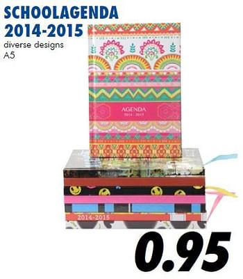 Aanbiedingen Schoolagenda 2014-2015 diverse designs a5 - Huismerk - Action - Geldig van 25/06/2014 tot 03/08/2014 bij Action