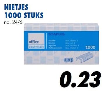 Aanbiedingen Nietjes 1000 stuks - Huismerk - Action - Geldig van 25/06/2014 tot 03/08/2014 bij Action
