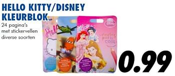 Aanbiedingen Hello kitty-disney kleurblok - Disney - Geldig van 25/06/2014 tot 03/08/2014 bij Action