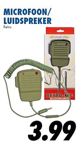 Aanbiedingen Microfoon- luidspreker retro - Huismerk - Action - Geldig van 25/06/2014 tot 03/08/2014 bij Action