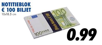 Aanbiedingen Notitieblok € 100 biljet - Huismerk - Action - Geldig van 25/06/2014 tot 03/08/2014 bij Action