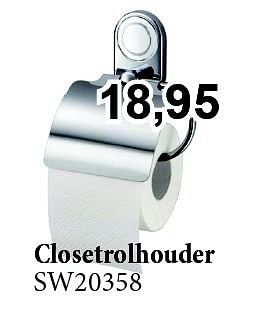 Aanbiedingen Closetrolhouder - Haceka - Geldig van 01/07/2014 tot 31/07/2014 bij Sanitairwinkel