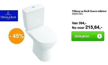 Aanbiedingen Villeroy en boch o.novo toiletset 5561v301 - Villeroy &amp; boch - Geldig van 01/07/2014 tot 31/07/2014 bij Sanitairwinkel