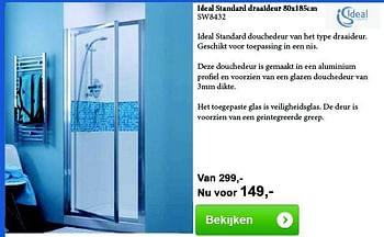 Aanbiedingen Ideal standard draaideur - Ideal Standard - Geldig van 01/07/2014 tot 31/07/2014 bij Sanitairwinkel