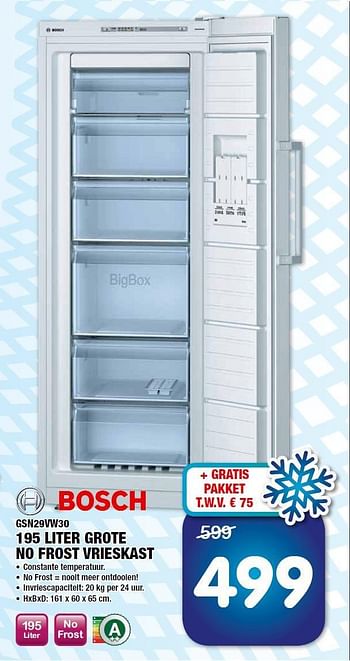 Aanbiedingen Bosch gsn29vw30 - Bosch - Geldig van 08/07/2014 tot 23/07/2014 bij Maxwell