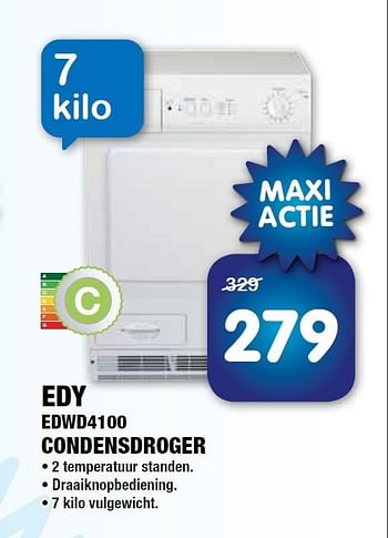 Aanbiedingen Edy edwd4100 condensdroger - Edy - Geldig van 08/07/2014 tot 23/07/2014 bij Maxwell