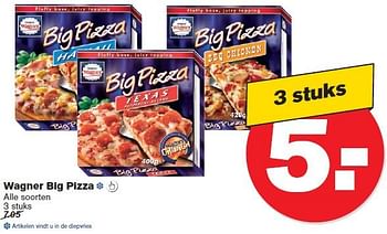 Aanbiedingen Wagner big pizza - Original Wagner - Geldig van 09/07/2014 tot 15/07/2014 bij Hoogvliet