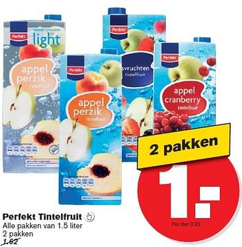 Aanbiedingen Perfekt tintelfruit - Perfekt - Geldig van 09/07/2014 tot 15/07/2014 bij Hoogvliet