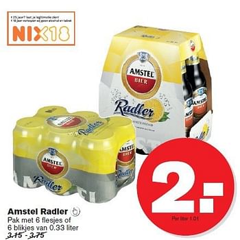 Aanbiedingen Amstel radler - Amstel - Geldig van 09/07/2014 tot 15/07/2014 bij Hoogvliet