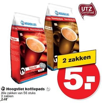 Aanbiedingen Hoogvliet koffiepads - Huismerk - Hoogvliet - Geldig van 09/07/2014 tot 15/07/2014 bij Hoogvliet
