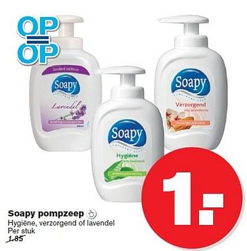 Aanbiedingen Soapy pompzeep - Soapy - Geldig van 09/07/2014 tot 15/07/2014 bij Hoogvliet