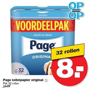 Aanbiedingen Page toiletpapier original - Page - Geldig van 09/07/2014 tot 15/07/2014 bij Hoogvliet