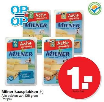 Aanbiedingen Milner kaasplakken - Milner - Geldig van 09/07/2014 tot 15/07/2014 bij Hoogvliet