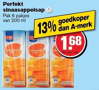 Aanbiedingen Perfekt sinaasappelsap - Perfekt - Geldig van 09/07/2014 tot 15/07/2014 bij Hoogvliet