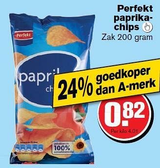 Aanbiedingen Perfekt paprikachips - Perfekt - Geldig van 09/07/2014 tot 15/07/2014 bij Hoogvliet