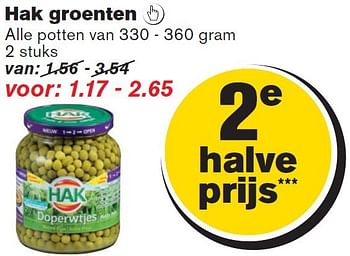 Aanbiedingen Hak groenten - Hak - Geldig van 09/07/2014 tot 15/07/2014 bij Hoogvliet