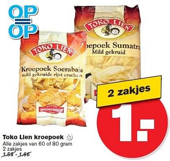 Aanbiedingen Toko lien kroepoek - Toko Lien - Geldig van 09/07/2014 tot 15/07/2014 bij Hoogvliet