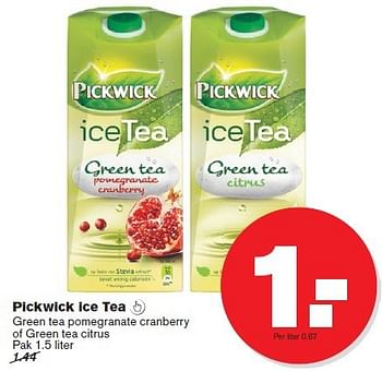 Aanbiedingen Pickwick ice tea - Pickwick - Geldig van 09/07/2014 tot 15/07/2014 bij Hoogvliet