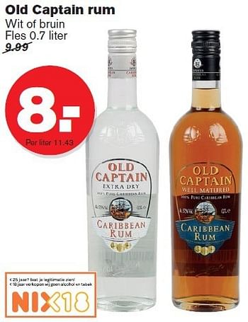 Aanbiedingen Old captain rum - Old Captain - Geldig van 09/07/2014 tot 15/07/2014 bij Hoogvliet