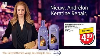 Aanbiedingen Andrélon shampoo of conditioner - Andrelon - Geldig van 09/07/2014 tot 15/07/2014 bij Hoogvliet