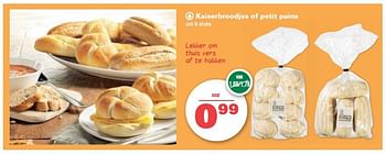 Aanbiedingen Kaiserbroodijes of petit pains - Spar - Geldig van 10/07/2014 tot 16/07/2014 bij Spar