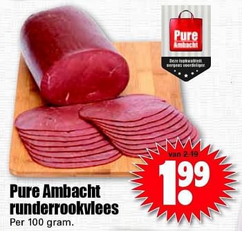 Aanbiedingen Pure ambacht runderrookvlees - Huismerk - Dirk - Geldig van 10/07/2014 tot 13/07/2014 bij Lekker Doen
