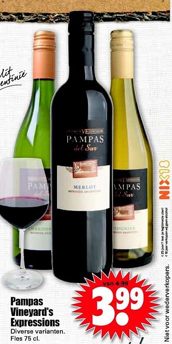Aanbiedingen Pampas vineyard`s expressions - Rode wijnen - Geldig van 10/07/2014 tot 13/07/2014 bij Lekker Doen