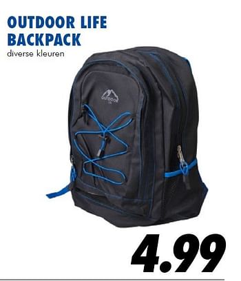 Aanbiedingen Outdoor life backpack - OUTDOOR - Geldig van 10/07/2014 tot 03/08/2014 bij Action