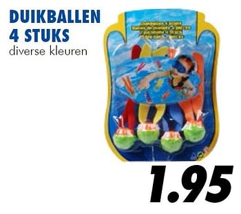 Aanbiedingen Duikballen 4 stuks - Huismerk - Action - Geldig van 10/07/2014 tot 03/08/2014 bij Action