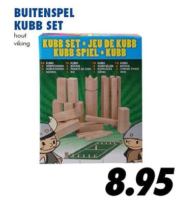 Aanbiedingen Buitenspel kubb set - Kubb - Geldig van 10/07/2014 tot 03/08/2014 bij Action