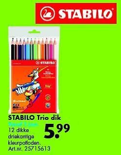Aanbiedingen Stabilo trio dik - Stabilo - Geldig van 12/07/2014 tot 27/07/2014 bij Bart Smit