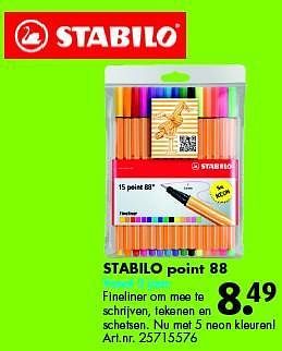 Aanbiedingen Stabilo point 88 - Stabilo - Geldig van 12/07/2014 tot 27/07/2014 bij Bart Smit