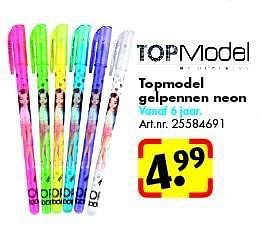 Aanbiedingen Topmodel gelpennen neon - Top Model - Geldig van 12/07/2014 tot 27/07/2014 bij Bart Smit