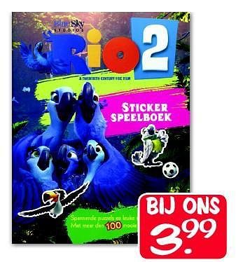 Aanbiedingen Bluesky rio 2 sticker speelboek - Huismerk - Boekenvoordeel - Geldig van 12/07/2014 tot 31/08/2014 bij Boekenvoordeel