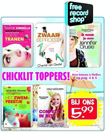 Aanbiedingen Chicklit toppers meer romans + thrillers - Huismerk - Boekenvoordeel - Geldig van 12/07/2014 tot 31/08/2014 bij Boekenvoordeel