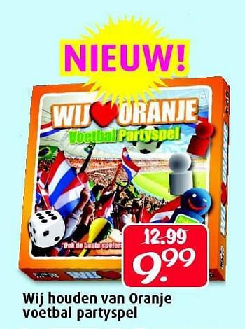 Aanbiedingen Wij houden van oranje voetbal partyspel - Huismerk - Boekenvoordeel - Geldig van 12/07/2014 tot 31/08/2014 bij Boekenvoordeel