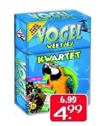 Aanbiedingen Vogel weetjes kwartet - Huismerk - Boekenvoordeel - Geldig van 12/07/2014 tot 31/08/2014 bij Boekenvoordeel