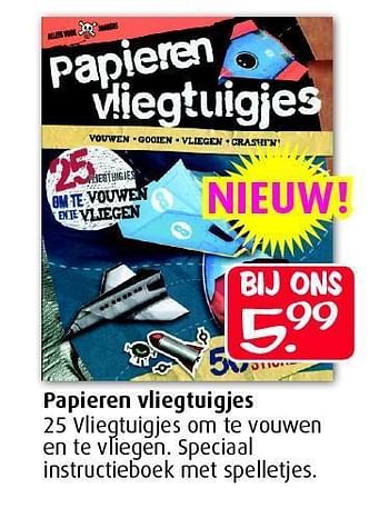 Aanbiedingen Papieren vliegtuigjes - Huismerk - Boekenvoordeel - Geldig van 12/07/2014 tot 31/08/2014 bij Boekenvoordeel