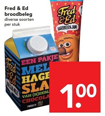 Aanbiedingen Fred + ed broodbeleg - Fred &amp; Ed - Geldig van 13/07/2014 tot 19/07/2014 bij Deen Supermarkten