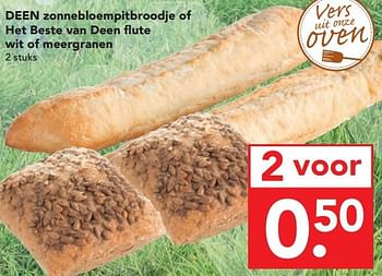 Aanbiedingen Deen zonnebloempitbroodje - Huismerk deen supermarkt - Geldig van 13/07/2014 tot 19/07/2014 bij Deen Supermarkten