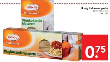 Aanbiedingen Honig italiaanse pasta - Honig - Geldig van 13/07/2014 tot 19/07/2014 bij Deen Supermarkten