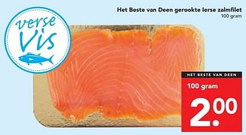 Aanbiedingen Het beste van deen gerookte ierse zalmfilet - Huismerk deen supermarkt - Geldig van 13/07/2014 tot 19/07/2014 bij Deen Supermarkten